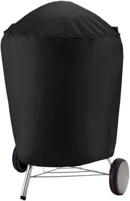 Produktbild von Grillabdeckung für den Außenbereich, Schutzplane für den Außenbereich (Ø 71 x 56 cm), Grillabdeckung aus robustem 420D Oxford-Gewebe, wasserdicht, staubdicht und UV-beständig, für runde Grills, Schwarz