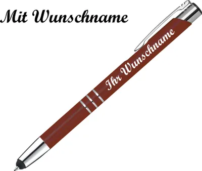 Produktbild von Touchpen Kugelschreiber aus Metall / Farbe: bordeaux