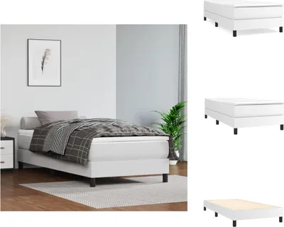 Produktbild von vidaXL Boxspringbett Weiß 90x190 cm Kunstleder -  Betten & Bettgestelle