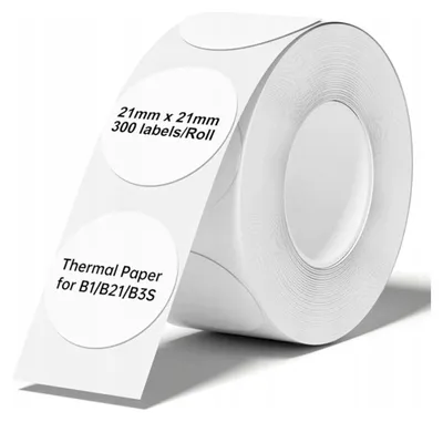 Produktbild von EDIBAZZAR | NIIMBOT Thermoetiketten 21x21mm rund weiß 300 Stk