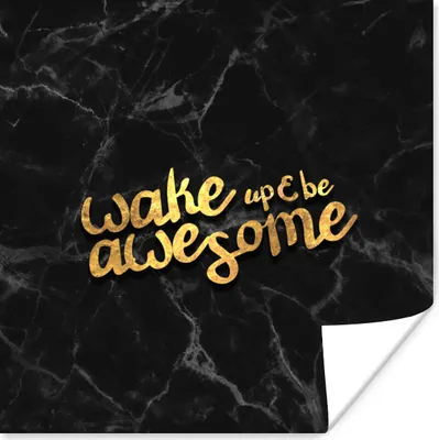 Produktbild von MuchoWow® Poster Zitat - Cool - Gold - Marmor 75x75 cm - Wand Dekoration
