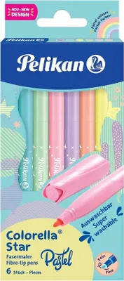 Produktbild von Famanu Filzstifte Set 6 Pastellfarben - Kreative Stifte für Zeichnungen