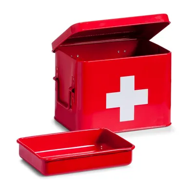 Immagine prodotto di Scatola per medicinali Zeller, metallo, 21,5x16x16 cm, rosso