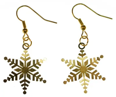 Produktbild von Schneeflockenohrringe Ohrringe Schneeflocke Weihnachten Xmas golden filigran