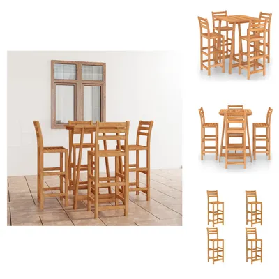 Image de vidaXL Ensemble de bar de jardin 5 pièces en bois massif d'acacia - ensembles de meubles de jardin