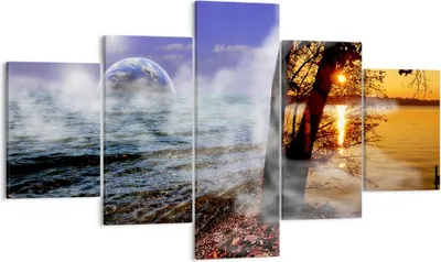 Produktbild von Bild auf Leinwand - Leinwandbild - Abstraktion Umwelt Erde - 125x70cm - Wand Bild - Wanddeko - Leinwanddruck - Bilder - Kunstdruck - Wanddekoration - Leinwand bilder - Wandkunst - EA125x70-0308