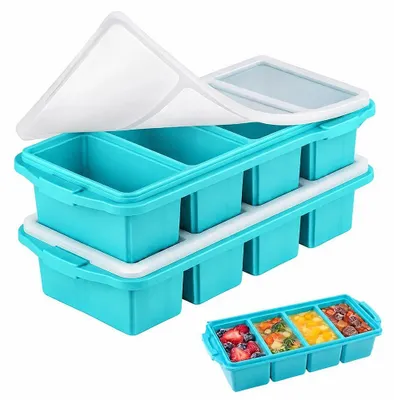 Image de Boîtes de conservation en silicone avec couvercle - capacité de 250 ml, empilables et sans BPA
