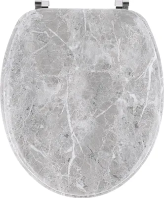 Zdjęcie produktu dla Deska sedesowa Marble 44x37 cm Szara imitacja marmuru nowoczesna