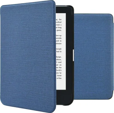 Productafbeelding van imoshion Canvas Sleepcover Bookcase voor de Kobo Clara 2E / Tolino Shine 4 - Donkerblauw