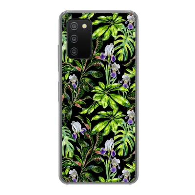 Produktbild von MuchoWow® Handyhülle Schutzhülle Hülle für Samsung Galaxy A03s Blume - Blätter - Muster Silikon Softcase Handy Hülle - Schutz