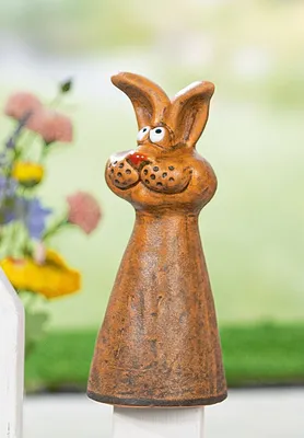 Produktbild von Gilde Zaunfigur, Hase, "Hoppel", Keramik, braun, L. 8 cm, B. 10 cm, H. 19 cm Höhe: 19.00 cm Breite: 10.00 cm Tiefe: 8.00cm 58298
