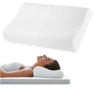 Produktbild von 4FIZJO ERGO 60x40 cm Profilkissen Memory Foam Kopfstütze ergonomisch abnehmbarer Bezug