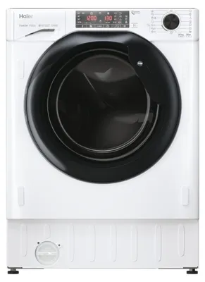 Produktbild von Haier Series 4 HWDQ90B416FWB, Frontlader, Integriert, Weiß, Links, Schwarz, Schwarz