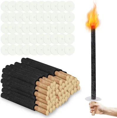 Produktbild von Clanmacy Fackeln Brennzeit 100 min Wachsfackeln  inkl.  Handschutz Langem Griff Garten Outdoor 200x