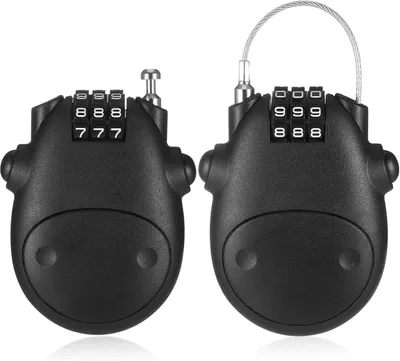Productafbeelding van Oprolbare kabelsloten met cijfercode - Set van 2 - 81 cm