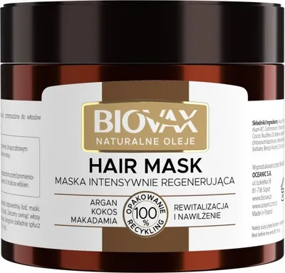 Produktbild von Biovax Intensiv Regenerierende Haarmaske mit Argan, Macadamia & Kokosöl - 250ml