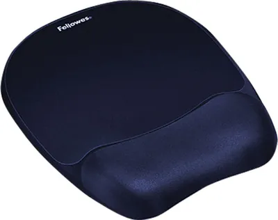Produktbild von Fellowes® 9172801 Handgelenkauflage mit Mauspad Memory Foam - 196 x 20 x 230 mm, Textil, saphir