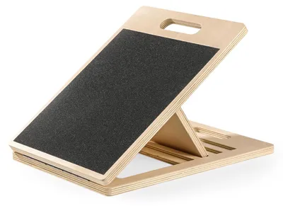 Produktbild von Tragbares Holz-Dehnboard - Verstellbares Schrägbrett für Waden - Verstellbare Neigung - Muskelentspannung - Beintraining - Unisex - Schwarz