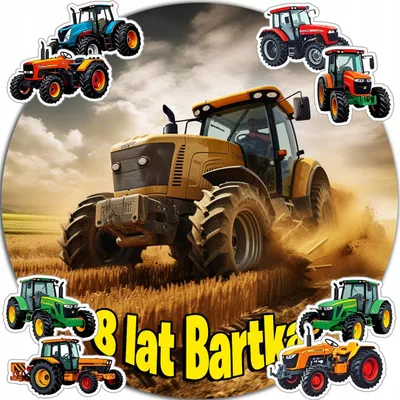 Obrázok produktu pre DEKORÁCIA NA TORTU 20 cm – TRAKTOR, DEKORATÍVNY PRVOK NA NARODENINOVÚ TORTU + MENO 15 cm, 18 cm