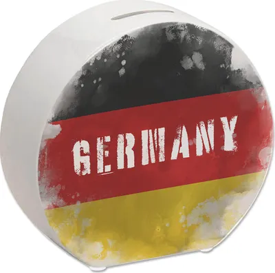 Produktbild von Spardose mit Deutschland-Flagge im Used Look - Sparschwein für Urlauber