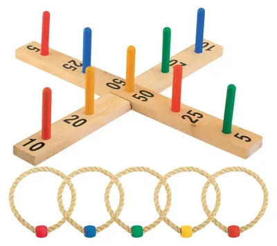 Produktbild von Outdoor active Ringwurfspiel aus Holz inklusive 5 Wurfringen, 1 Stück
