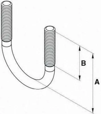 Produktbild von Bügelschraube / Rundbügel M10, 1" (33,7 mm), feuerverzinkt, ohne Muttern