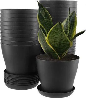 Obrázek produktu pro 30 černých plastových květináčů 14 x 12 x 10 cm na balkon