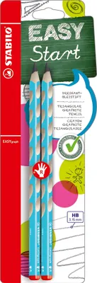 Immagine prodotto di Matita triangolare ergonomica per destrimani - STABILO EASYgraph in blu - confezione da 2 - durezza HB