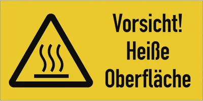 Produktbild von Dreifke® Vorsicht! Heiße Oberfläche ISO 7010, Kombischild, Polyesterfolie, 10...