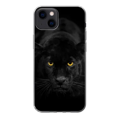 Produktbild von MuchoWow® Handyhülle Schutzhülle Hülle für iPhone 13 Leopard - Augen - Schwarz Silikon Softcase Handy Hülle - Karteninhaber