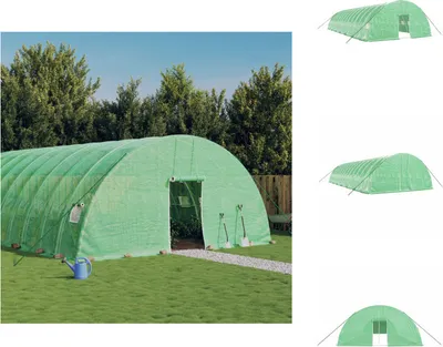 Obrázek produktu pro vidaXL Skleník s ocelovým rámem Zelený 84 m² 14x6x2,85 m - Skleníky