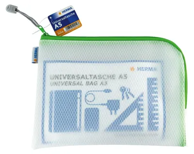 Immagine prodotto di HERMA 20010 Tasca universale A5 26x20cm verde chiusura a zip