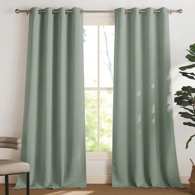 Produktbild von Verdunkelungsgardine für Schlafzimmer 2er Set H 230 x B 140 cm Salbeigrün