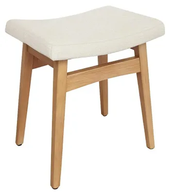 Make-upkruk mit Chenille-Sitz, cremefarben + natur, 40x31x44 cm