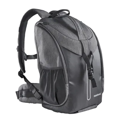 Immagine prodotto di Zaino fotografico Mantona Tallinn antracite per fotocamere DSLR e di sistema, zaino fotografico con supporto per treppiede e copertura antipioggia, borsa fotografica con organizzazione interna flessibile per fotocamera, obiettivi e accessori