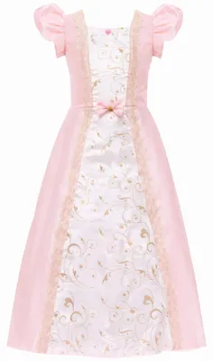 Imagen del producto de Vestido de princesa para niña, color rosa/dorado, talla 5-6 años