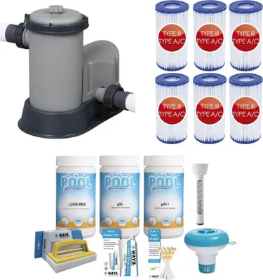Obrázok produktu pre WAYS - Starostlivosť o bazén - Balenie filtračného média a filtračného čerpadla 5678 L/u a 6 filtrov typu III