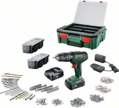 Zdjęcie produktu dla Wiertarko-wkrętarka akumulatorowa Bosch UniversalDrill 18, 2 Akumulatory 1.5Ah, 241 Akcesoriów, System PowerForAll