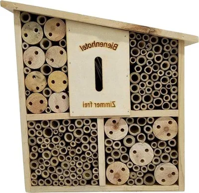 Image de Hôtel à insectes en bois/bambou 32 x 9 x 30 cm, couleur naturelle