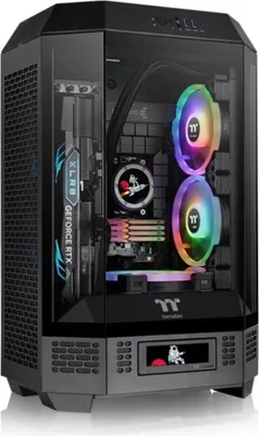 Produktbild von Thermaltake The Tower 300, Micro Tower, PC, Schwarz, micro ATX, Mini-ITX, SPCC, Gehärtetes Glas, 21 cm