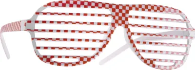Produktbild von Party-Gitterbrille - rot/weiß, 1