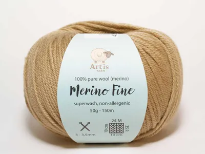 Image de Fil « Merino Fine Art » 100 % Laine | Superwash et antiallergique (50 g/150 m) (314 beige)