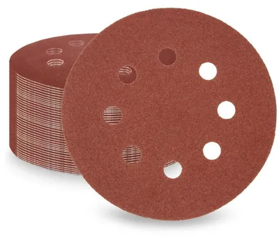 Image de Disques abrasifs de grain 120, 50 pièces, diamètre 125 mm, papier abrasif auto-agrippant pour ponceuses électriques