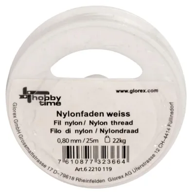 Produktbild von Glorex Nylonfaden weiß 0,80 mm, 25 m