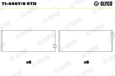 Produktbild von GLYCO 71-4007/6 STD Pleuellager passend für MERCEDES-BENZ C-Klasse Limousine (W204) E-Klasse Limousine (W211) C-Klasse T-modell (S204)