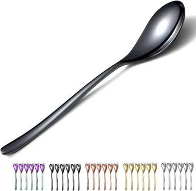 Produktbild von Silberbesteck - 6 Stücke - 215 cm - Titanüberzug - Edelstahl - Geschirrspülerfest - Dessertbesteck - Set