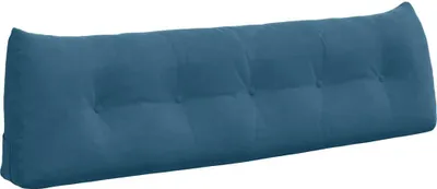 Immagine prodotto di vidaXL Cuscino per lo schienale blu 160 x 24 x 50 cm in velluto