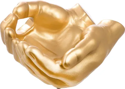 Produktbild von Gilde Schale, Hände, "Buddha", Keramik, goldfarben, VE 2, L. 23 cm, B. 27 cm, H. 13 cm Höhe: 13.00 cm Breite: 27.00 cm Tiefe: 23.00cm  55991