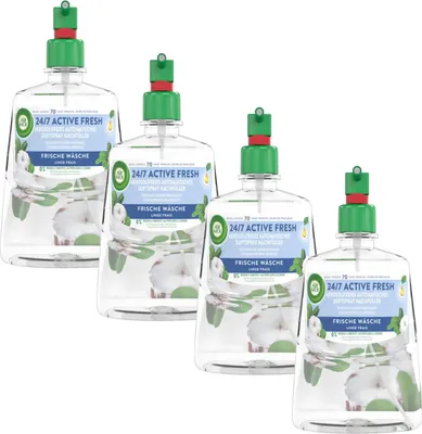 Produktbild von Air Wick Active Fresh Aerosolfreies Automatisches Duftspray Nachfüller Frische Wäsche 4 x 228 ml