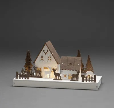 Produktbild von Konstsmide 3282-210, Leichte Dekorationsfigur, Braun, Weiß, Holz, IP20, 6 Glühbirne(n), LED